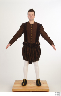  Photos Man in Historical Dress 23 16th century Historical clothing a poses brown suit whole body 0001.jpg